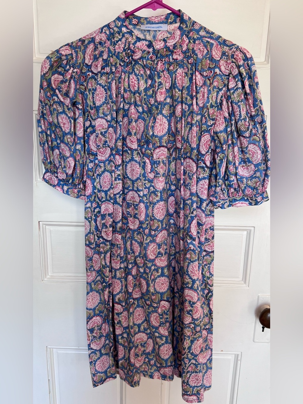 Le Bazar Coastal Indian Block Print Cotton Dress